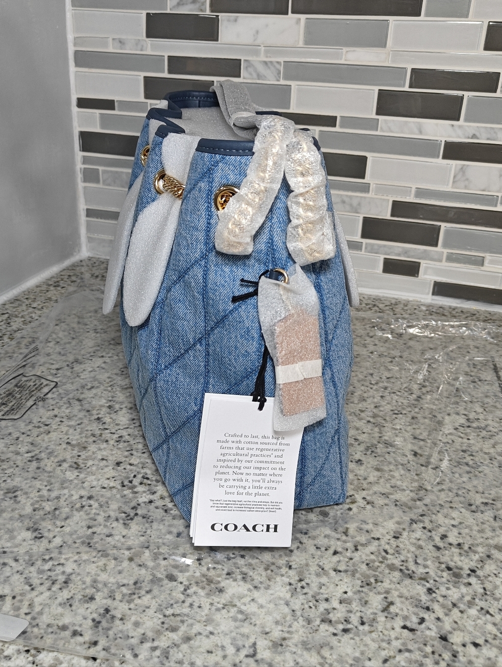 Coach Evelyn Shoulder Bag In Regenerative Cotton With Quilting - Picture 5 of 16